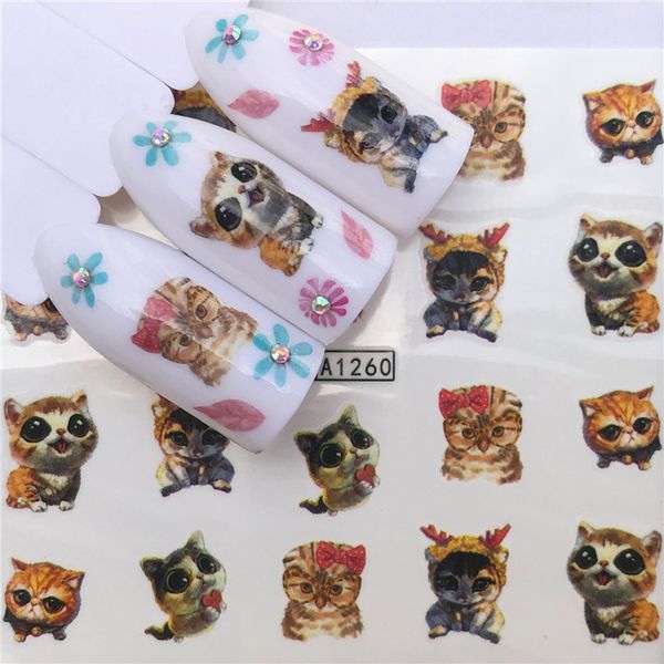 

stickers for nails water decals lovely cat owl nail sticker slider art design decoration manicure foil adhesive wraps pegatinas, Black