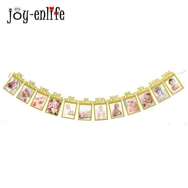 2019 Joy Enlife 12 Months Photo Banner Baby Girl Boy First