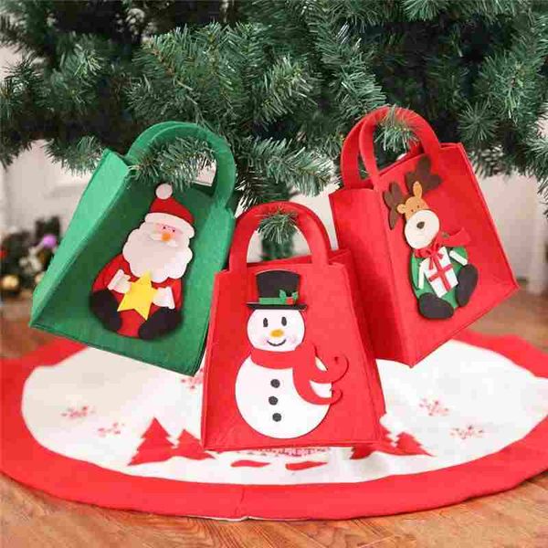 

cartoon merry christmas shopping bag santa snowman christmas candy gift bag hand bags christmas home decorations