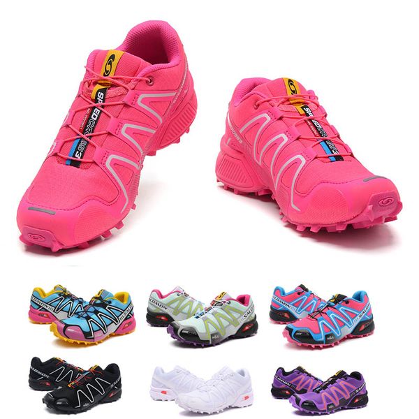 

2018 NEW pink Salomon women Shoes zapatos hombre Speed Cross 3 CS III Sport Sneakers Women Speed cross Solomon running Shoes 36-40