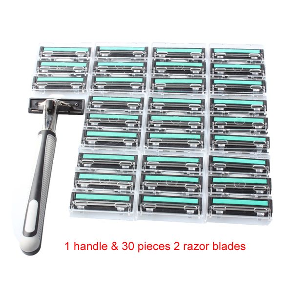 

31 in 1 safety razor blades for men 1 razor holder & 30 blades shaving double layers 2 shaver standard trimmer