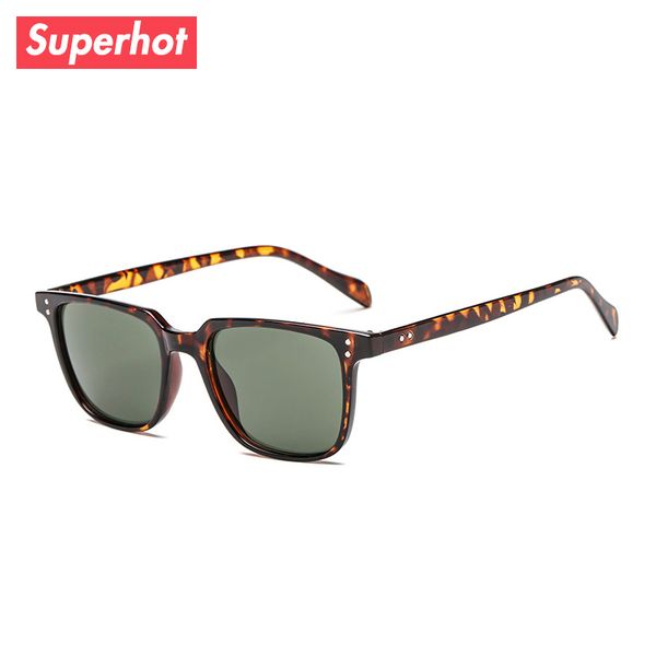 

supereyewear - classic men's square sunglasses brand designer sun glasses leopard frame retro vintage shades uv400 10227, White;black