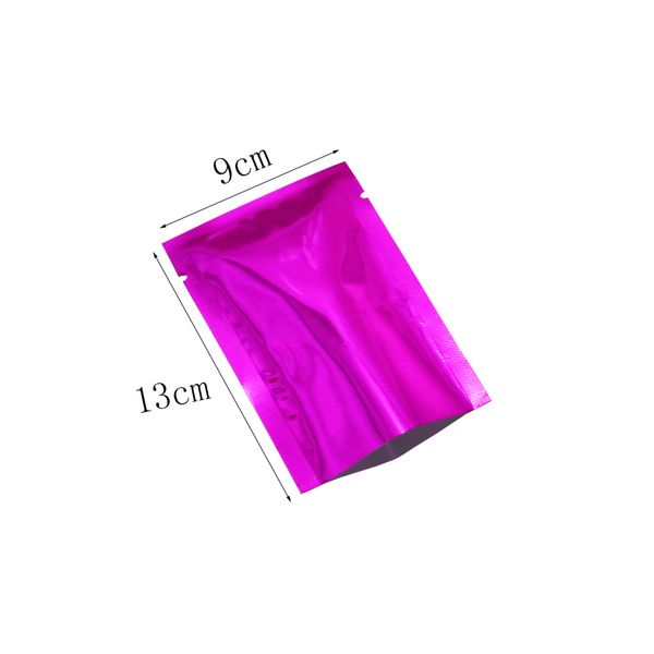 

500pcs/lot 9*13cm purple aluminum foil heat seal packing bags vacuum foil pouch mylar foil aluminum sealed containers open packaging bag