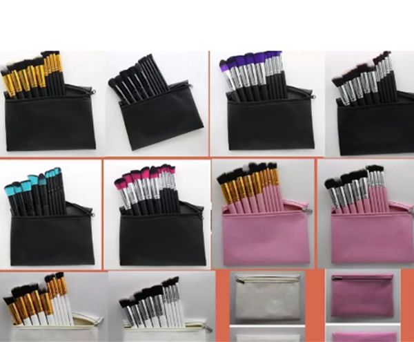 Yeni Sıcak Profesyonel makyaj fırçaları 10 Parça makyaj fırça seti + deri Kılıfı En Iyi Fiyat DHL Ücretsiz