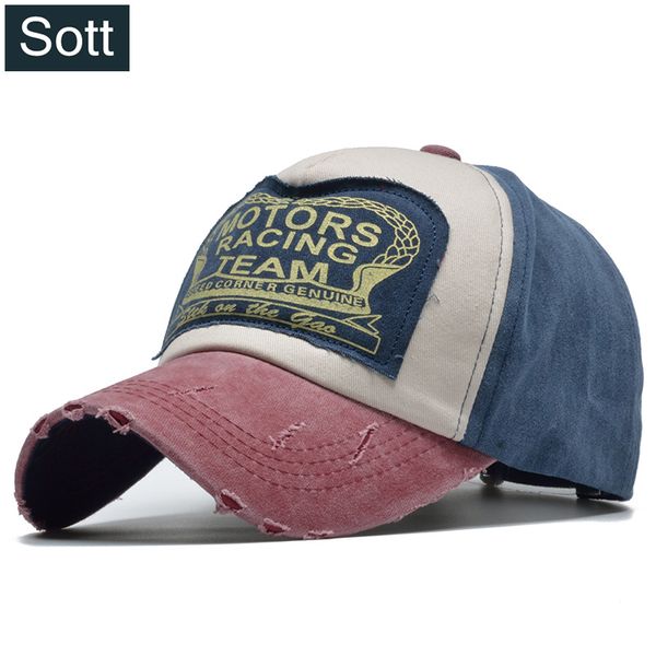 

sott] summer cotton cap motors racing team baseball cap snapback hat hip hop fitted hat for men women bone gorras casquette, Blue;gray
