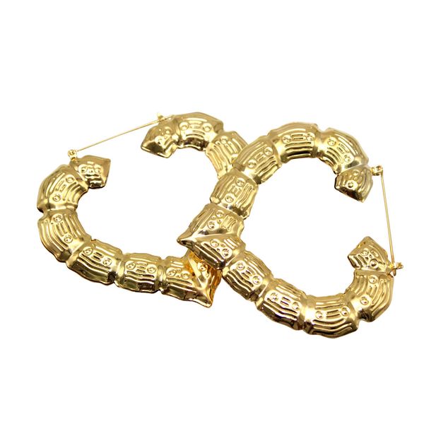 

big bamboo hoop punk earrings gold fashion jewelry trendy star heart hip hop wives large circle round earrings for women 2c0261, Golden;silver