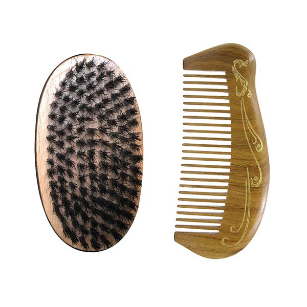 

hair brush and comb kit styling shaping wholesale supplier comb boar bristle hair brush salon haircut fade comb over hair beard style, Silver