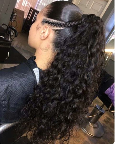 

drawstring human hair ponytail hairpieces wraps around natural curly ponytail brazilian virgin hair 140g natural black 1b for black women