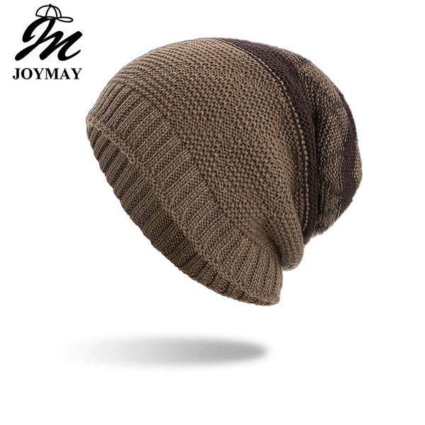 

joymay 2018 two way wearing winter beanies hat disorderly color plain warm soft skull knitting cap hats wholesale wm088