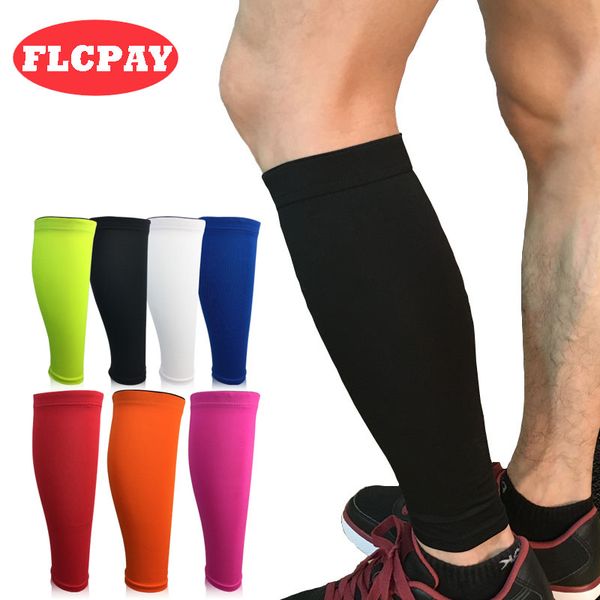 

1pcs base compression shin guard leg sleeves cycling men women running soccer football sports calf support protector, Black