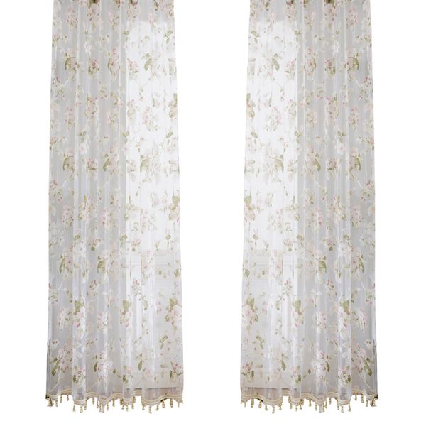 2019 Orchid Flower Sheer Curtains Window Screen Window Gauze