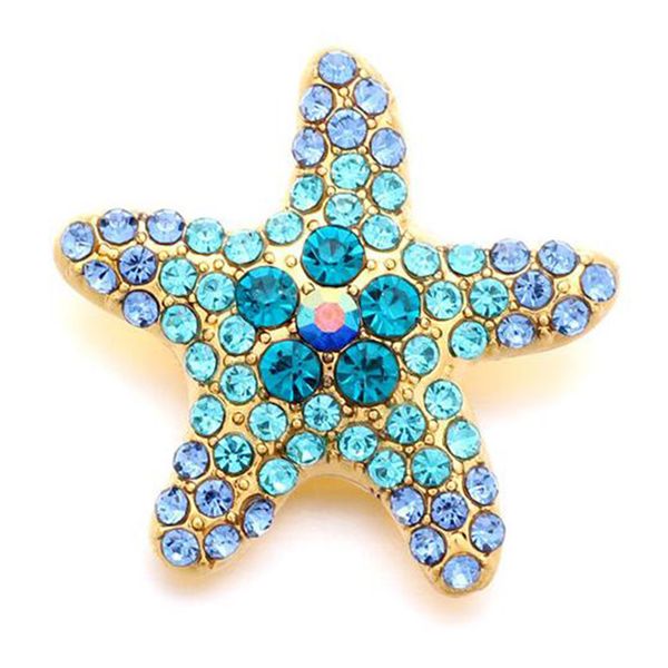 

starfish and flowers rhinestone snap button fit 18mm buttons snap jewelry for snap bracelet ginger jewelry, Bronze;silver