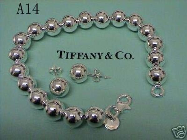

tiffany925 серебро полый шар ожерелье браслет серьги комплект ювелирных изделий бесплатная доставка подарок на день рождения для женщины