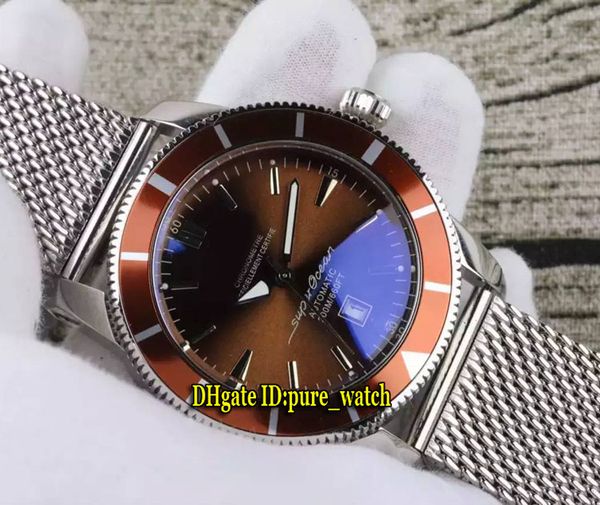 Cheap New Super Ocean Heritage AB201016 C960 154A quadrante blu asiatico 2813 orologio automatico da uomo con lunetta in ceramica cinturino in maglia di acciaio Nuovo Watc2977