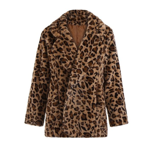 

women warm winter jacket coat outwear long sleeve luxury ladies leopard print jumper coat clothes chaqueta mujer, Black