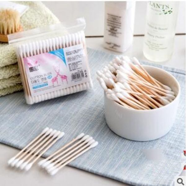 

1000pcs=10bags two - headed stick cotton swab ear cotton swab bat makeup disposable