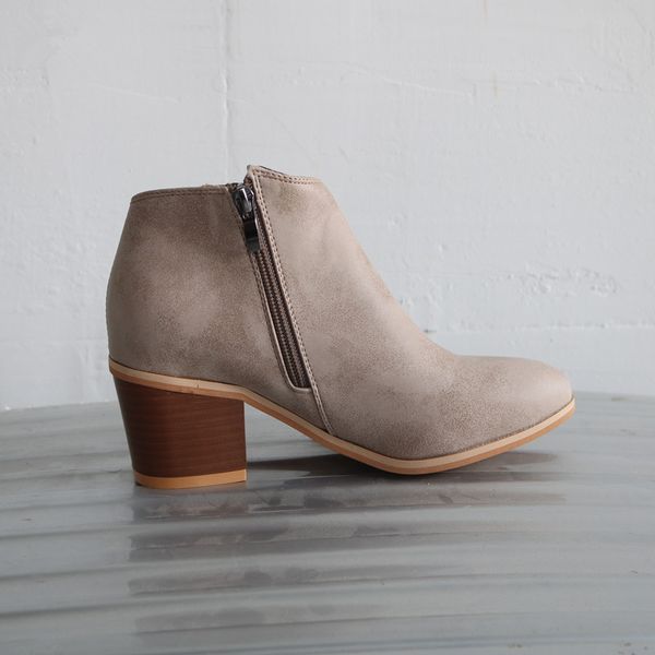 

autumn fashion women shoes thick heel dress zipper ladies party female pumps pointed toe casual comfortable plus size, Black