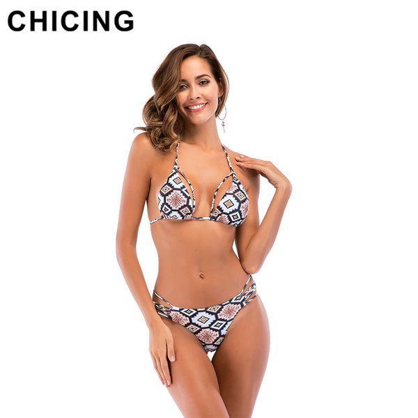 

chicing plaid print women new arrival beach wear push up brazilian set bathing suits sw133, White