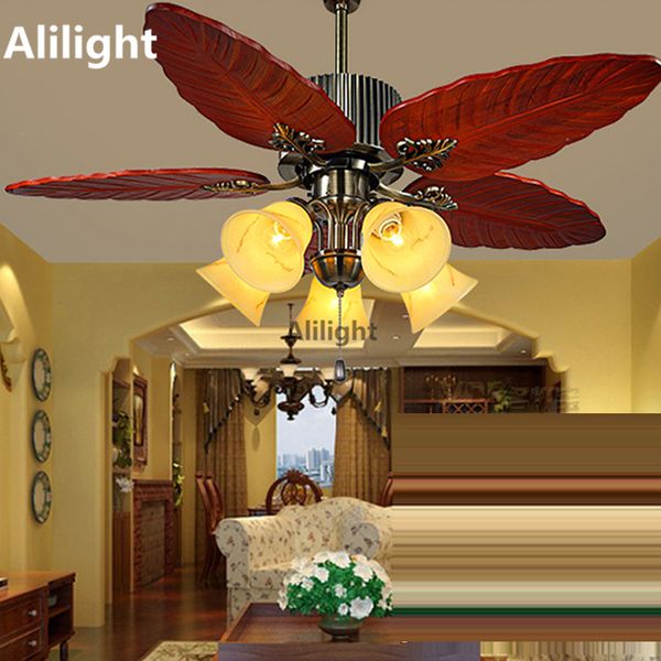 2019 Led E27 Iron Quiet Ceiling Fans With Light Wooden Leaf Fan Lamp For Foyer Bedroom Living Room Home Indoor Lighting Decor Fixture From Sebastiani