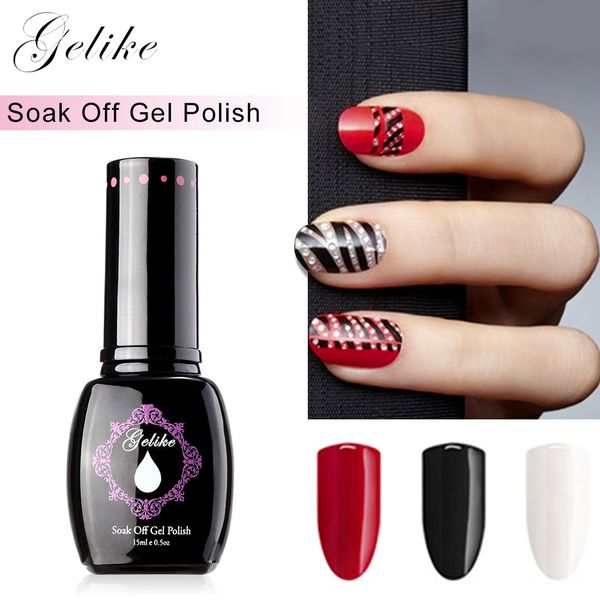 

gelike 25 colors uv nail gel polish soak off gel 15ml diy nail art polish uv led lamp varnish lacquer gelpolish, Red;pink