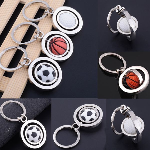 

2018 new world cup football keychain creative rotating soccer basketball golf key chain pendant gifts party favor cs-072, Silver