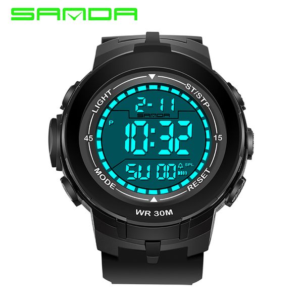 

sanda fashion digital watch men sport watches swimming waterproof led digital watch for men clock relogio masculino, Slivery;brown