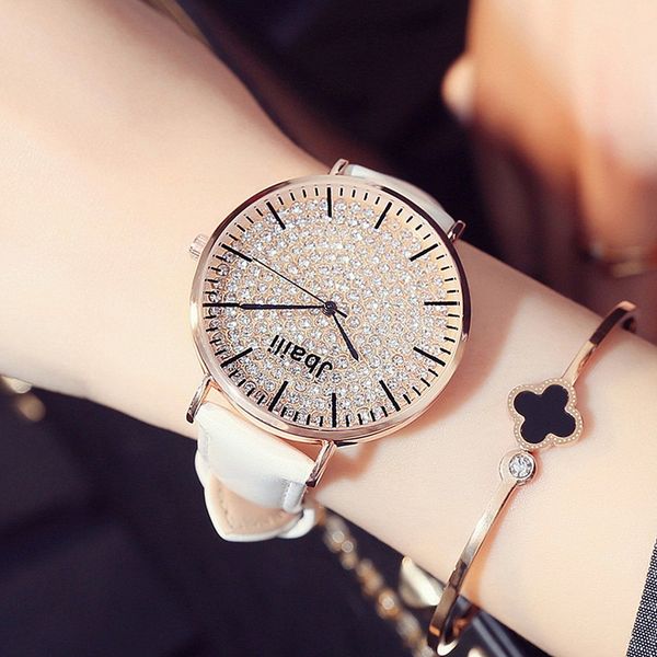 

fashion luxury brand diamond women watch rose gold case dial lady watches leather band quartz wristwatches montre femme 2018, Slivery;brown