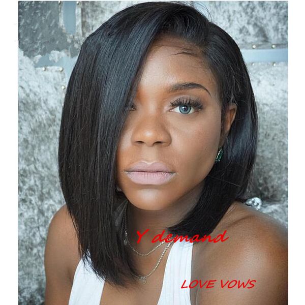 

fashion short bob black fluffy straight hair afro wig siulation like brazilian human hair wigs full wigs in stock y demand