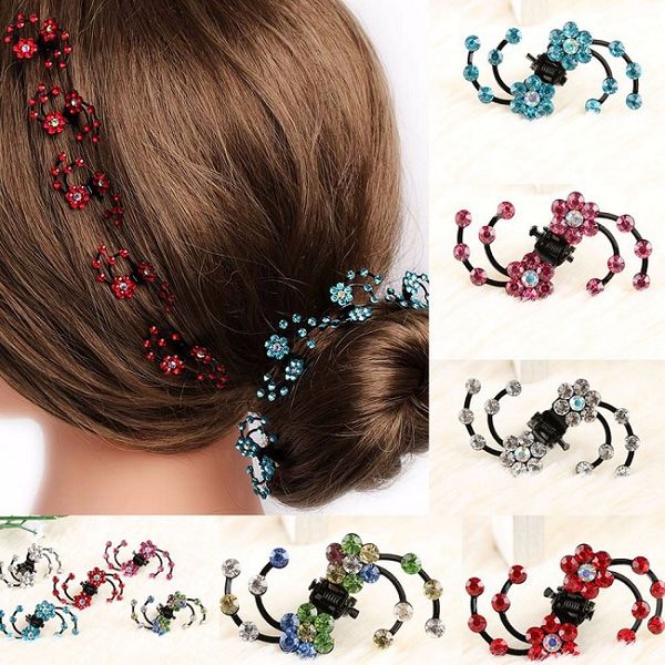 

30pcs/lot small plum-flower hair clamps, fashion crystal hair jewelry,Wedding Hair Jewelry for the best her