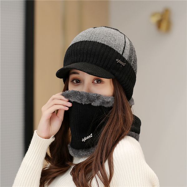 

sexemara winter hats skullies beanies hat winter beanies for men women wool scarf caps balaclava mask gorras bonnet knitted hat
