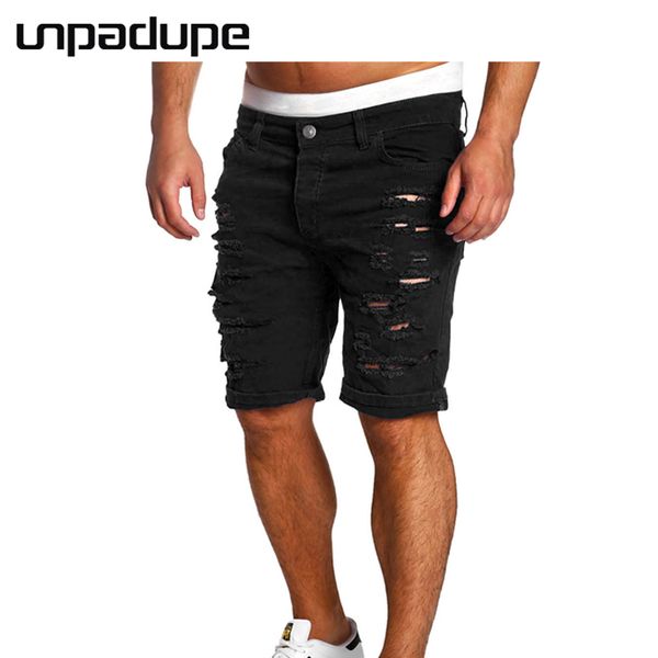 

2018 cargo shorts men casual solid hole summer brand clothing cotton male fashion bermuda shorts men black m-xxl, White;black