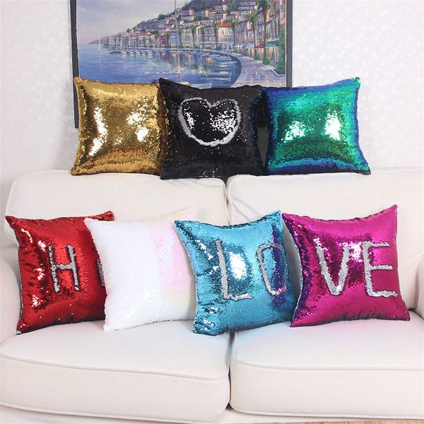40 40cm Diy Mermaid Sequin Pillow Cases Magic Reversible Sequin