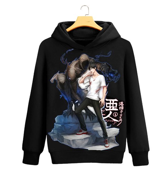

animation ajin fleece sweatshirt cosplay pullover spring and autumn hoodie ing, Black