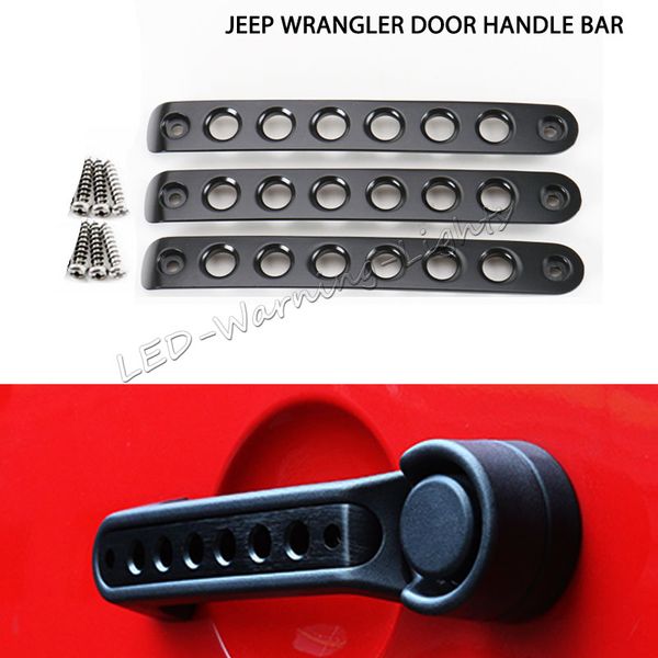 

2/4 doors door handle bar moulding for jeep wrangler grab hand car styling unlimited aluminum door handle sticker
