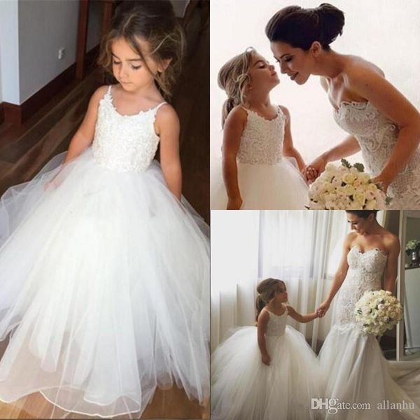 

2018 ivory lace little flower girl dresses for weddings floor length girl' pageant dresses birthday gowns first communion dresses, White;blue