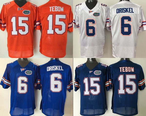 Ncaa Men Florida Gators College Football Jersey 6 Jeff Driskel 15 Tim Tebow 100% Ed Nome e Número - Factory Outlet