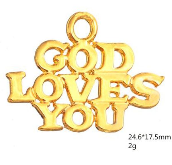 

god-color loves you religious word charm other customized jewelry, Bronze;silver