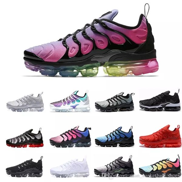 

2018 new tn plu vm olive in metallic white ilver colorway men hoe for running male hoe pack triple black men hoe