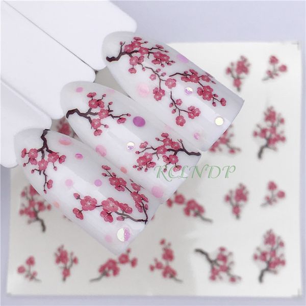

nail sticker art decoration slider plum blossom deer adhesive design water nails decal manicure lacquer accessoires polish foil, Black