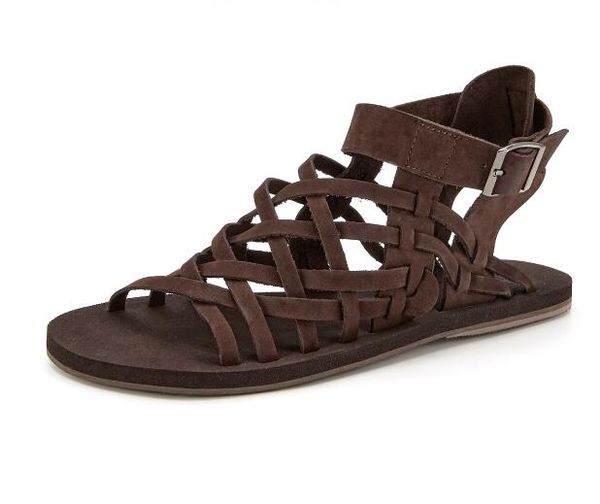 

summer luxury men gladiator sandals fashion male mature sandalias beach shoes leather flats solid rome band casual dress sandals, Black