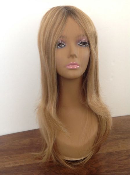 

new highlighted blond straight long wig, Black;brown