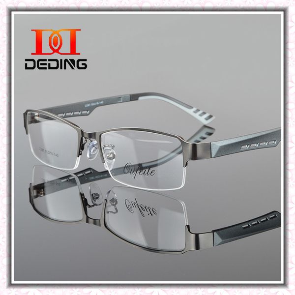 

metal semi-rimless frame eye glasses men business eyewear clear lens myopia glasses frame armacao de oculos de grau dd0771, Silver