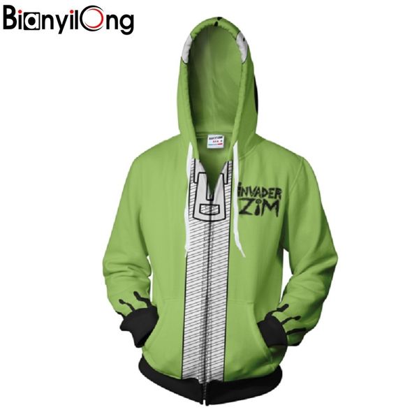 

2018 new fashion cool sweatshirt hoodies men women 3d print green cartoon cosplay tee style streetwear long sleeve clothing, Black