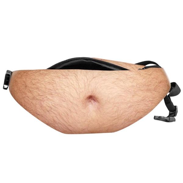 

3d beer belly waist bag pu leather novelty travel phone anti-theft organizer pouch fanny pack women men waist package drop ship