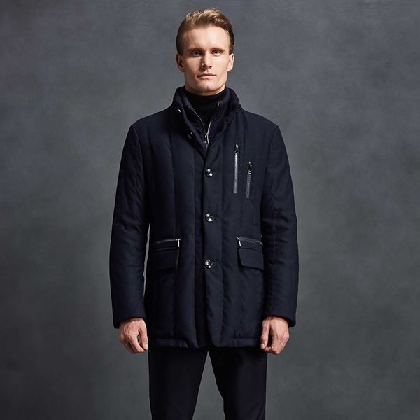 

men's down & parkas 2021 men jacket 90% white duck autumn winter coat fashion short warm casual, Black