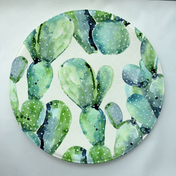 

60x60cm the cactus print custom round doormat non-slip rug pad carpet kids room home decor floor mat water absorption mat