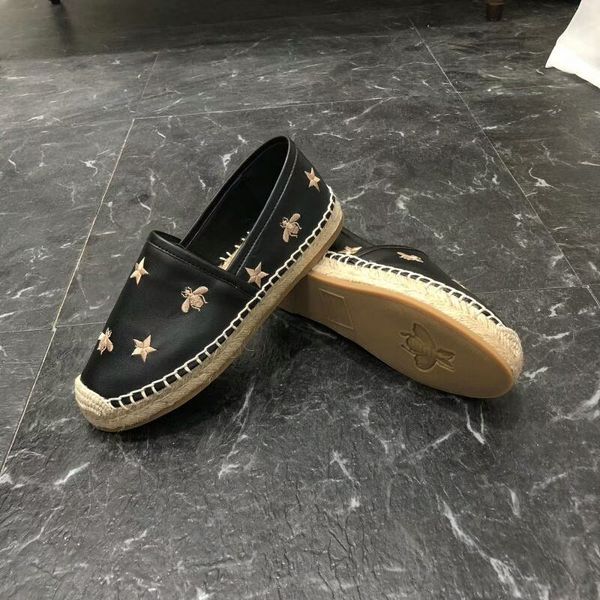 

new famous style fashion canvas and leather women espadrilles flat shoes summer loafers espadrilles size eur35-41  styles with box, Black