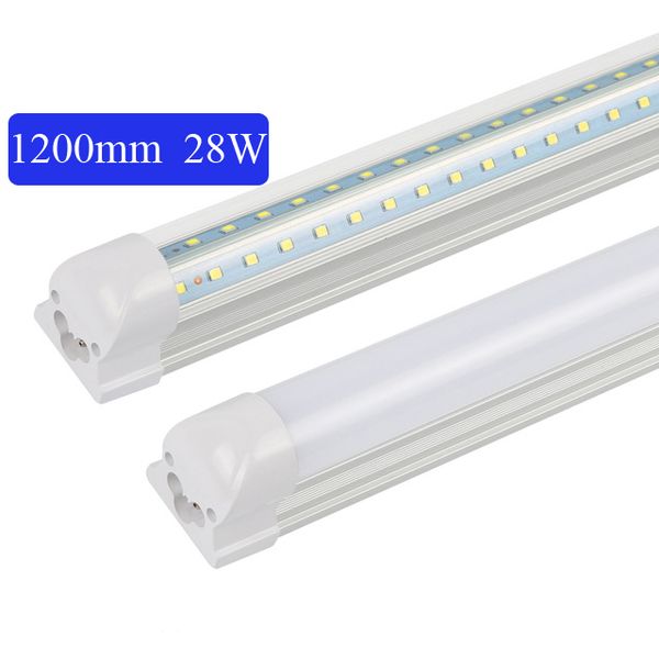 

10 pc 4ft led tube light t8 integrated bracket v-shaped cooler door 1200mm 1.2m ac 85-265v usd fedex