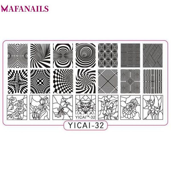 

1 pcs nail stamping plates 2018 new arrival geometry/flowers patterns nail art decoration polish stamp templates plates yicai32#, White