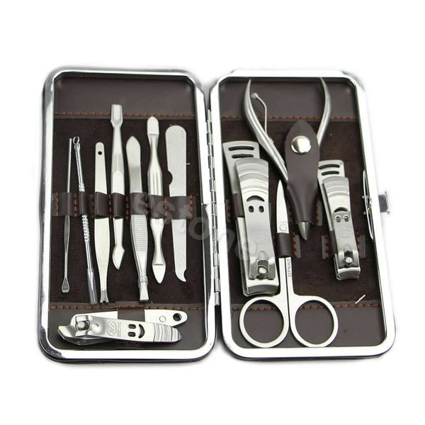 

nail clippers cuticle grooming kit case professional nail styling salon tools 12 in1 pedicure / manicure stainless steel